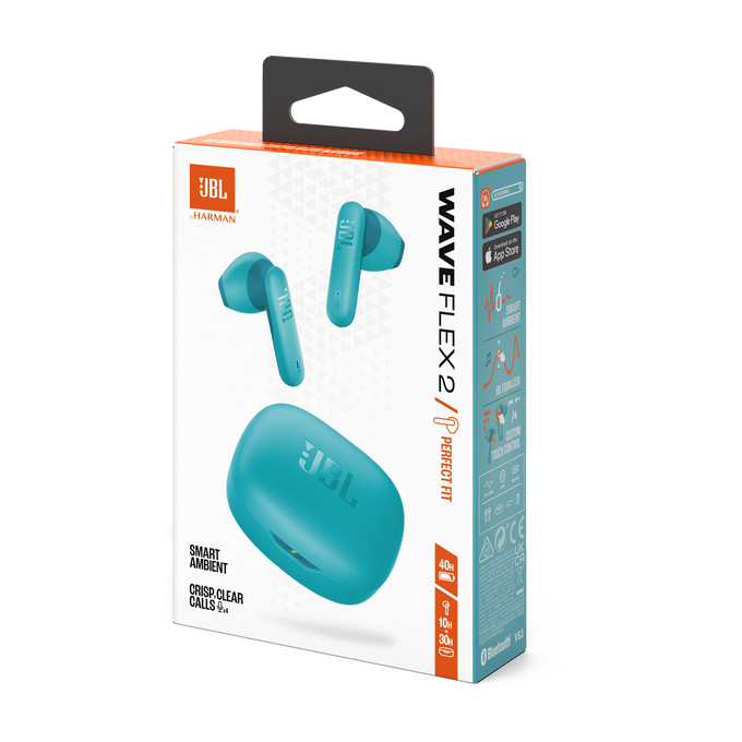 Écouteurs Bluetooth JBL Wave Flex 2 - JBLWFLEX2BLU - Bleu