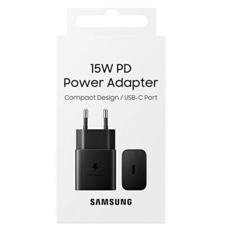Adaptateur Secteur USB-C Samsung 15W Noir EP-T1510NBE - Retail Box (Origine)