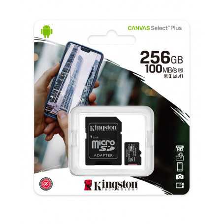 Carte Mémoire Kingston Canvas Select Plus 256 Go - Micro SDHC + Adaptateur SD (Origine)