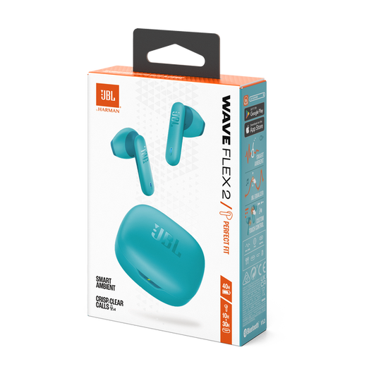 Écouteurs Bluetooth JBL Wave Flex 2 - JBLWFLEX2BLU - Bleu