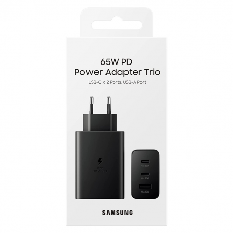 Adaptateur Secteur Samsung 65W PD Power Adapter Trio 2USB-C + USB EP-T6530NBEGEU