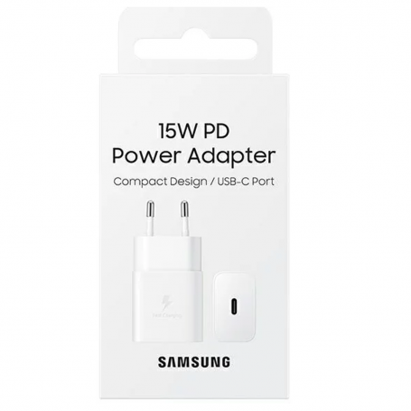 Adaptateur Secteur USB-C Samsung 15W Blanc - Retail Box (Origine)