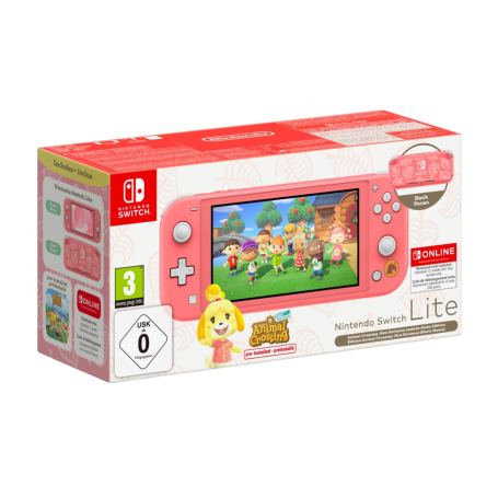 Console Switch Lite Nintendo Corail + Animal Crossing + Abonnement NSO 12 Mois