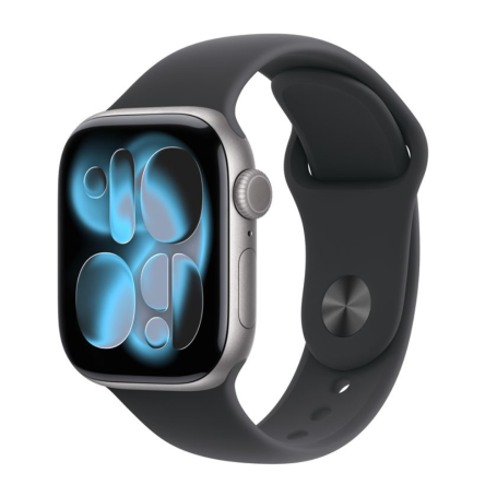 Montre Connectée Apple Watch Series 11 GPS 46mm Aluminium Gris Sidéral avec Bracelet Sport M/L Noir - Neuf