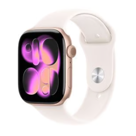Montre Connectée Apple Watch Series 11 GPS 46mm Aluminium Rose Or avec Bracelet Sport M/L - Neuf