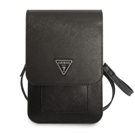 Pochette pour téléphone portable Saffiano Triangle Guess GUWBSATMBK – Noir